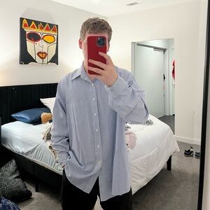 Blue and White Stripe Shirt